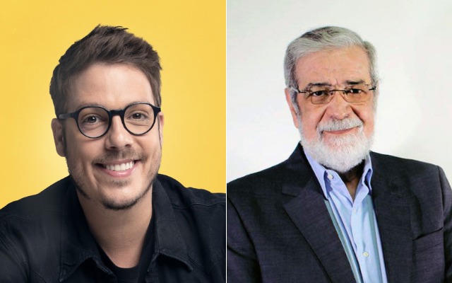 everendo Augustus Nicodemus e do humorista Fábio Porchat em montagem de confronto de ideias sobre a Bíblia Sagrada.