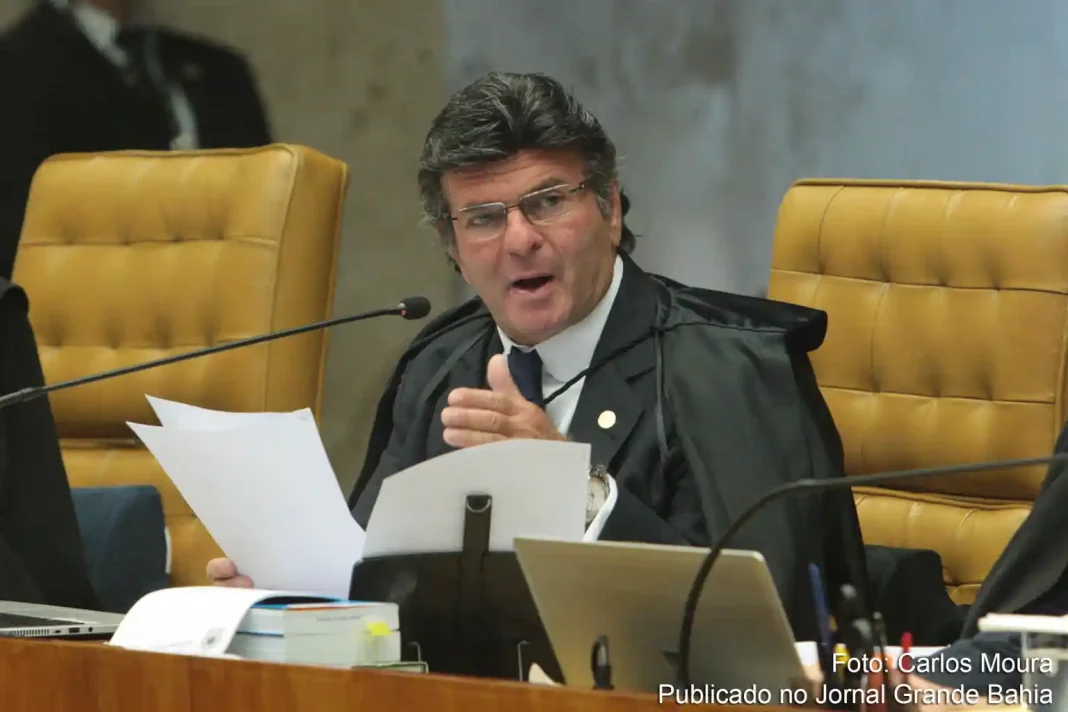 ministro Luiz Fux durante sessão no Supremo Tribunal Federal.
