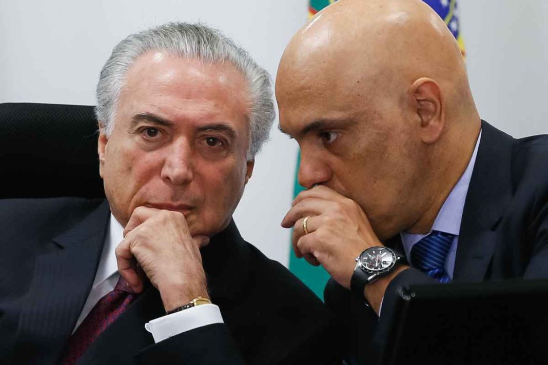 Michel Temer elogia Alexandre de Moraes e destaca defesa da democracia