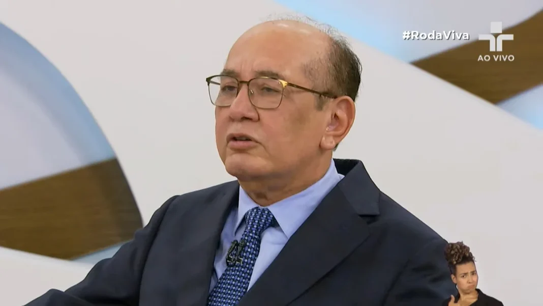 Ministro Gilmar Mendes durante entrevista concedida ao programa Roda Viva da TV Cultura.